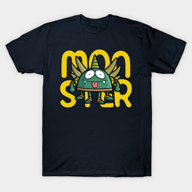 Funny Mocking Green Monster T-Shirt by Jocularity Art